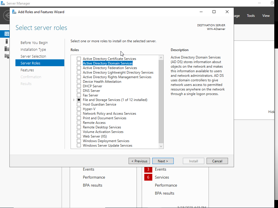 Installing Active Directory Domain Services Screenshot